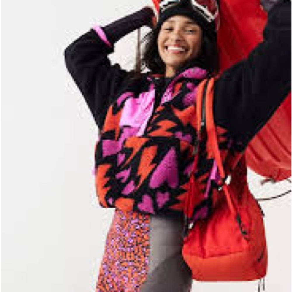 HIT THE SLOPES BOLTS OF LOVE PRINTED JACKET FREE PEOPLE
